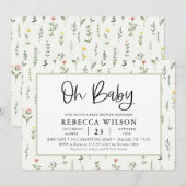 Wildflower Tuin Baby Shower Uitnodiging (Voorkant / Achterkant)