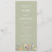 Wildflower Tuin Bloemen Wilde Bloemen Bruiloft Programmakaart (Voorkant)