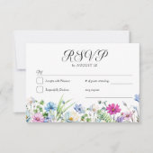 Wildflower tuin bloemenmonogram bruiloft RSVP kaartje (Voorkant)