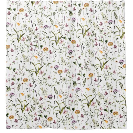 Wildflower tuin bloemmotief douchegordijn (Voorkant)