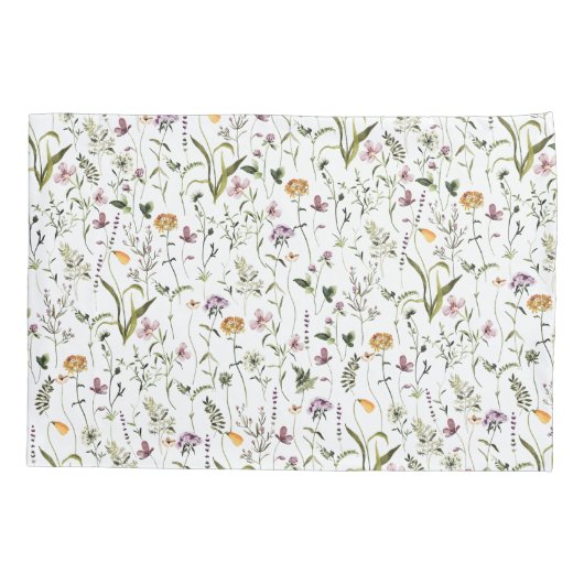 Wildflower tuin bloemmotief kussensloop (Achterkant)