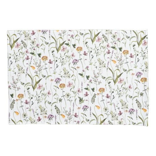 Wildflower tuin bloemmotief kussensloop (Voorkant)