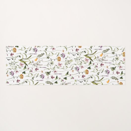 Wildflower tuin bloemmotief yogamat (Achterkant (horizontaal))