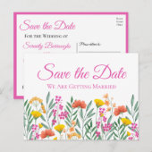 Wildflower Tuin Bruiloft Bloemen Save The Date Briefkaart (Voorkant / Achterkant)