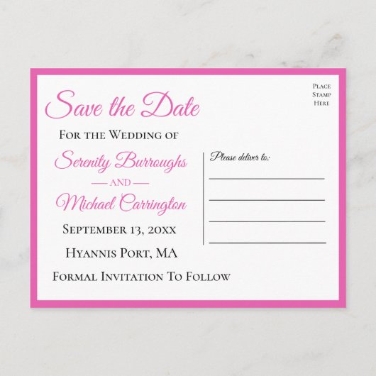 Wildflower Tuin Bruiloft Bloemen Save The Date Briefkaart (Achterkant)