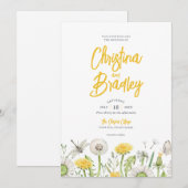 Wildflower tuin bruiloft kaart (Voorkant / Achterkant)