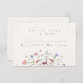 Wildflower Tuin Bruiloft RSVP (Voorkant / Achterkant)