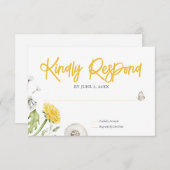 Wildflower tuin bruiloft RSVP kaartje (Voorkant / Achterkant)