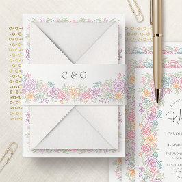 Wildflower tuin bruiloft uitnodigingen wikkel