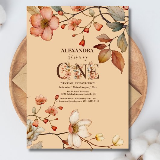 Wildflower Tuin Feest 1e Verjaardag Kaart