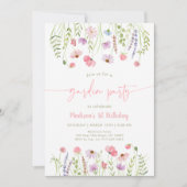 Wildflower Tuin Feest 1e Verjaardag Kaart (Voorkant)