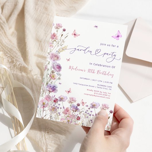 Wildflower Tuin Feest Elke leeftijd Verjaardag Kaart