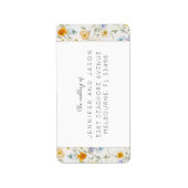 Wildflower tuin lente zomer bruiloft etiket (Voorkant)