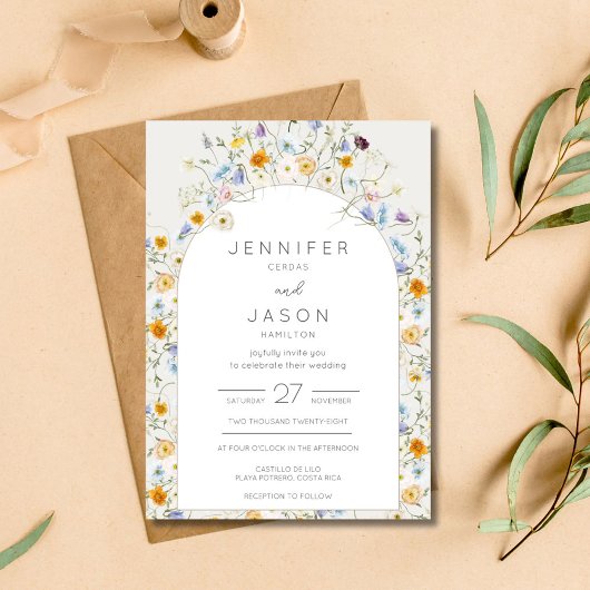 Wildflower tuin lente zomer bruiloft kaart