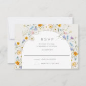 Wildflower tuin lente zomer bruiloft RSVP kaartje (Voorkant)