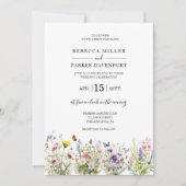Wildflower tuin moderne bruiloft uitnodiging (Voorkant)