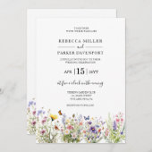 Wildflower tuin moderne bruiloft uitnodiging (Voorkant / Achterkant)