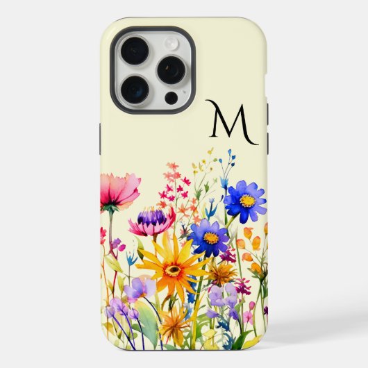  Wildflower Tuin Monogram iPhone Hoesje (Achterkant)