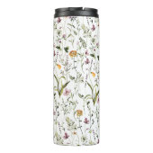 Wildflower Tuin Patroon Aangepaste Naam Thermosbeker (Achterkant)