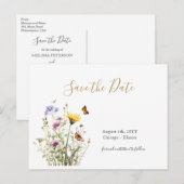 Wildflower tuin red de datum briefkaart (Voorkant / Achterkant)