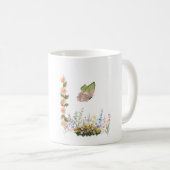 Wildflower Tuin & Roze Vlinder Mok – Vintage F (Voorkant rechts)