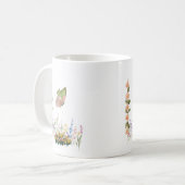 Wildflower Tuin & Roze Vlinder Mok – Vintage F (Voorkant links)