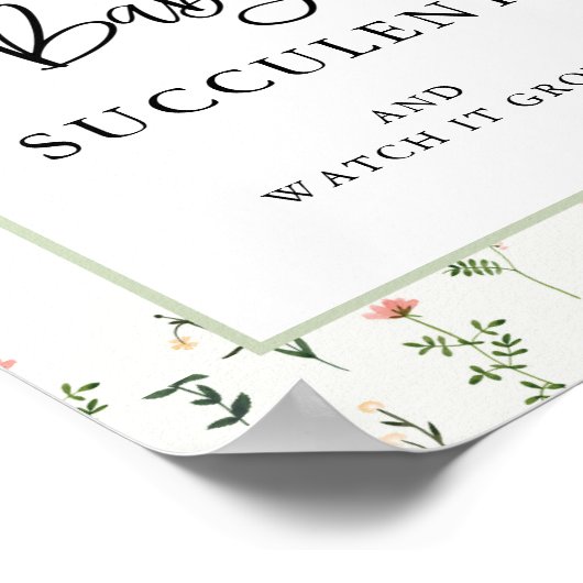 Wildflower Tuin Succulent Favor Bord Poster (Hoek)