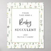 Wildflower Tuin Succulent Favor Bord Poster (Voorkant)