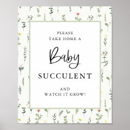Wildflower Tuin Succulent Favor Bord Poster