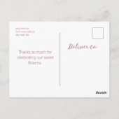 Wildflower Tuin Thema Meisje waterverf Dank je wel Briefkaart (Achterkant)