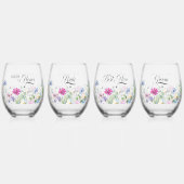 Wildflower Tuin Top Tafel Elegant Bloemen Bruiloft Wijnglas Zonder Voet (Voorkant)