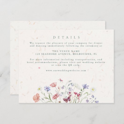 Wildflower Tuin Trouwgegevens Informatiekaartje (Voorkant / Achterkant)