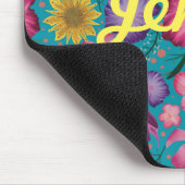 Wildflower Turquoise Floral , gepersonaliseerd Muismat (Hoek)