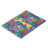 Wildflower Turquoise Floral , gepersonaliseerd Notitieboek (Linkerzijde)