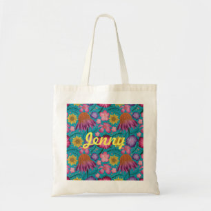 Wildflower Turquoise Floral , gepersonaliseerd Tote Bag