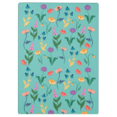 Wildflower Turquoise Gepersonaliseerd klembord (Achterkant)