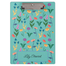 Wildflower Turquoise Gepersonaliseerd klembord