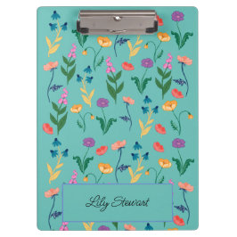 Wildflower Turquoise Gepersonaliseerd klembord