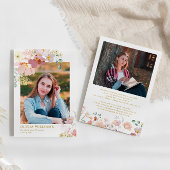 Wildflower twee foto Afstuderen aankondiging