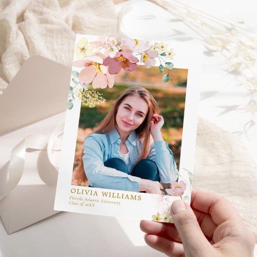 Wildflower twee foto Afstuderen aankondiging