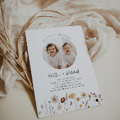 Wildflower Twin Girls Foto Gezamenlijke Verjaardag Kaart