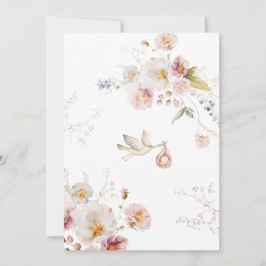 Wildflower Twins Baby shower uitnodiging (Achterkant)