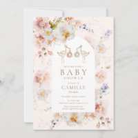 Wildflower Twins Baby shower uitnodiging