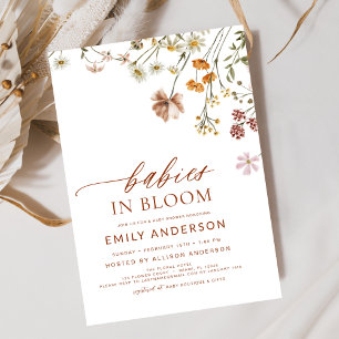 Wildflower Twins Baby's in Bloom Baby shower Kaart