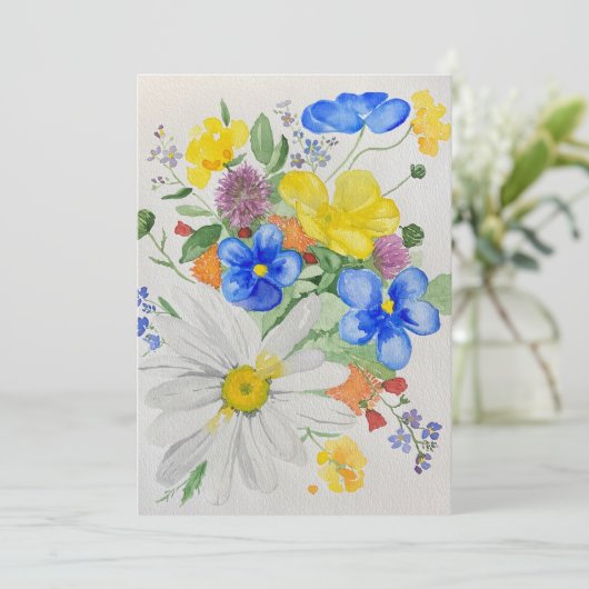 wildflower uitnodiging (Staand voorkant)