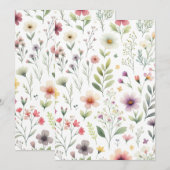 Wildflower-uitnodiging Kaart (Voorkant / Achterkant)