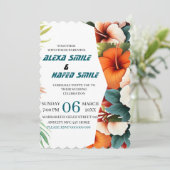 Wildflower Uitvouwbare Trouwuitnodiging, Mooie Tro Save The Date (Staand voorkant)