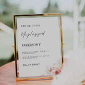 Wildflower Unplugged Ceremony Wedding Sign, Kaart