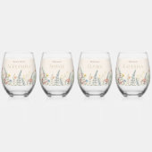 Wildflower Varen Beige Bruiloft Bruidsfeest Wijnglas Zonder Voet (Achterkant)