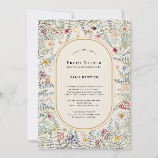  Wildflower Varen Beige Vrijgezellenfeest Kaart (Voorkant)